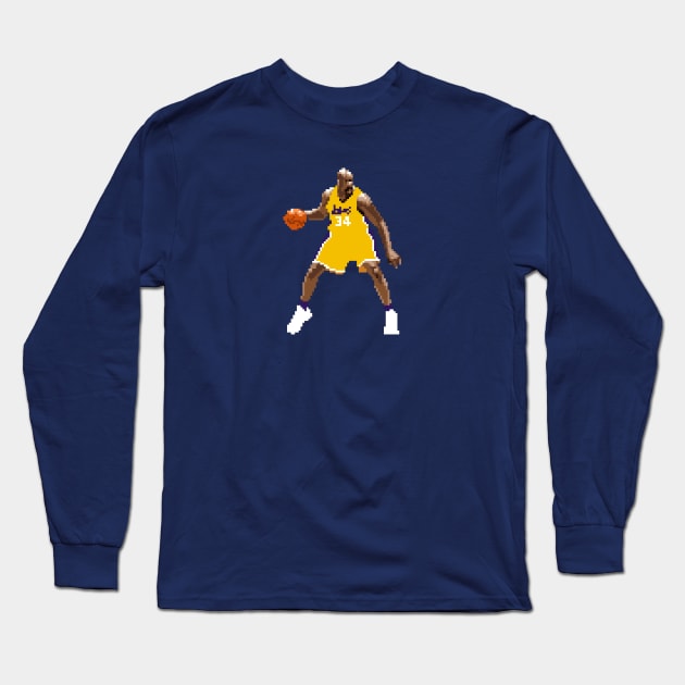 Shaquille O'Neal Pixel Dribble Long Sleeve T-Shirt by qiangdade